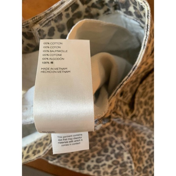 Free People Cotton Cheetah/Leopard Printed Bailey Denim Mini Skirt Size 26 New - Picture 12 of 12
